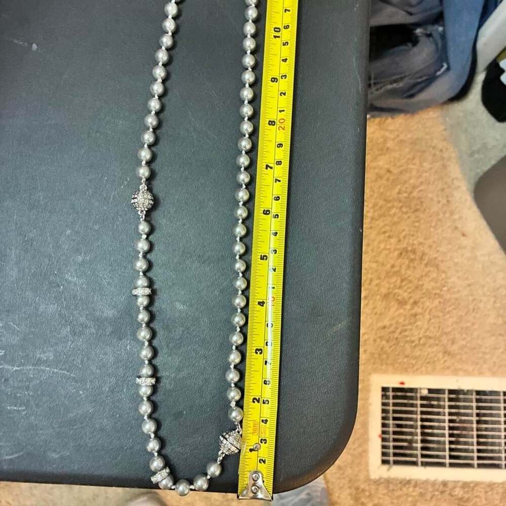 Unbranded 3-in-1 Silver Pearl Necklace with Rhinestone Accents